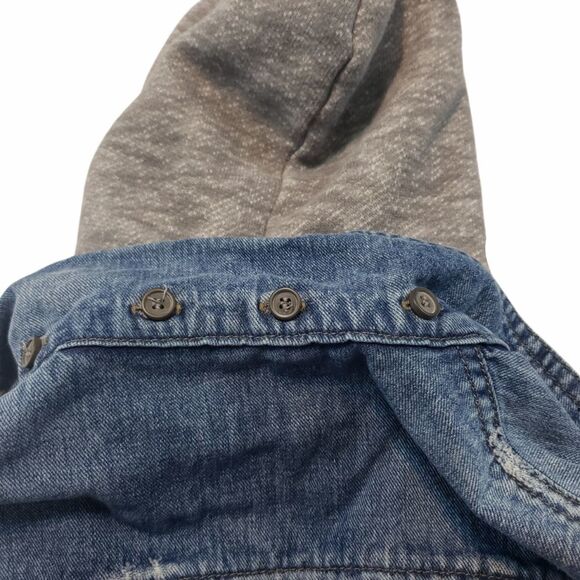 Black Rivet Jean Jacket Size XS Detachable Hood - Picture 4 of 5